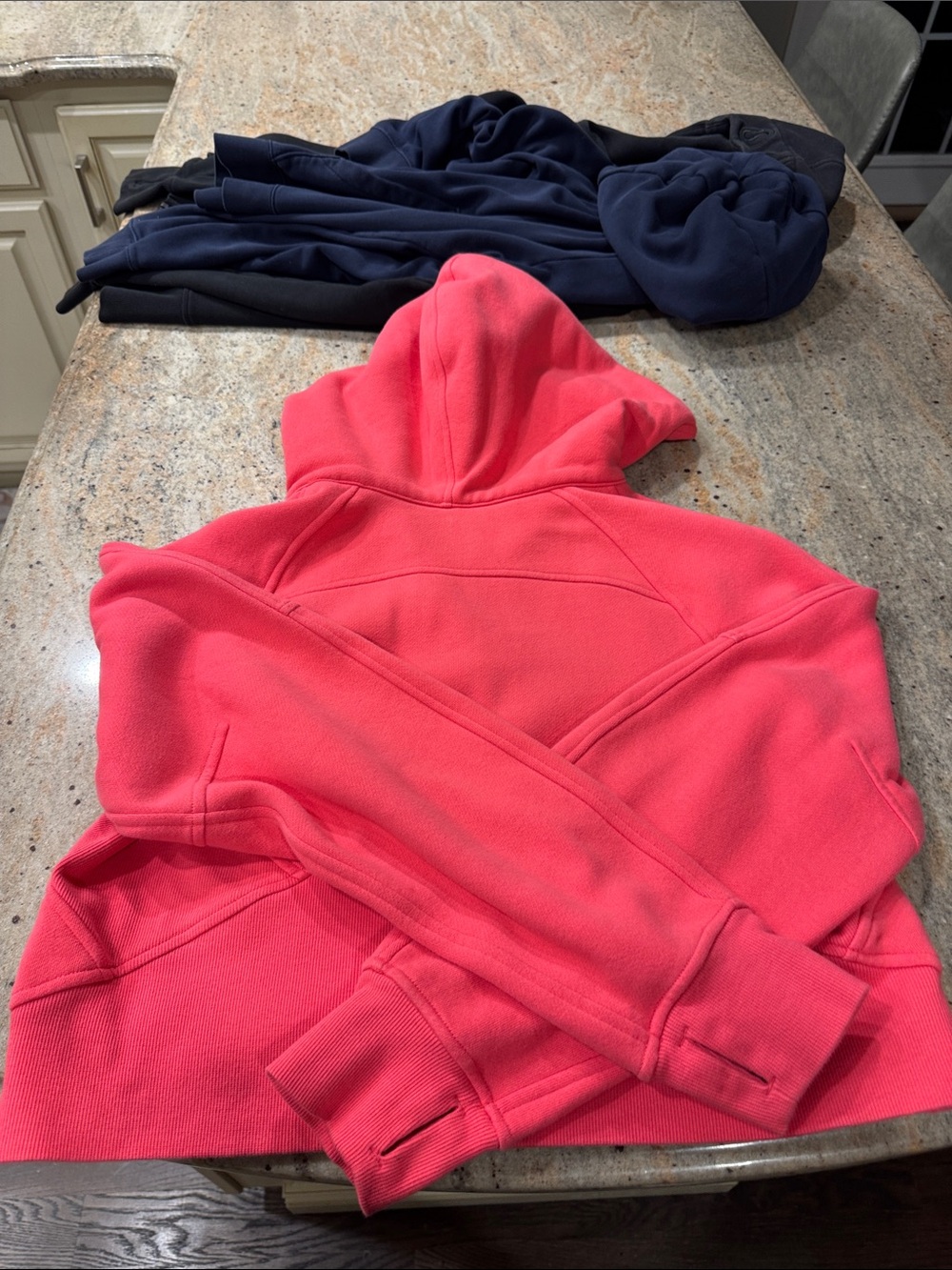 lululemon athletica Girls' Coral Pink Half-Zip Hooded Pullover - Picture 3 of 3